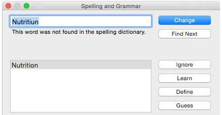 Spell check