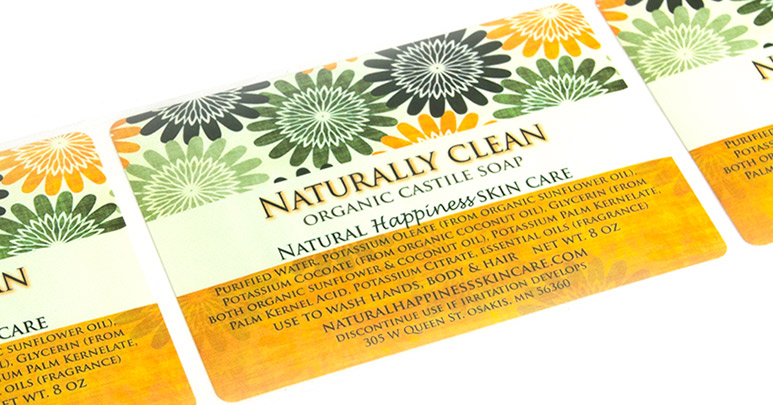 Custom organic soap labels